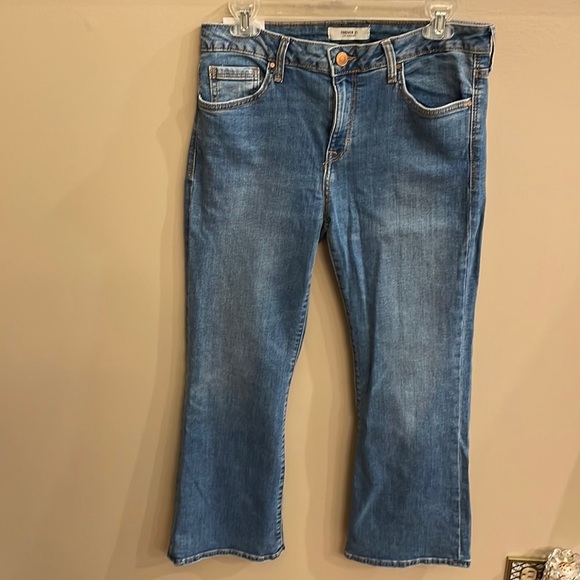 Forever 21 NWT women’s mid rise denim stretch jeans wide leg 29 waist - Picture 2 of 10